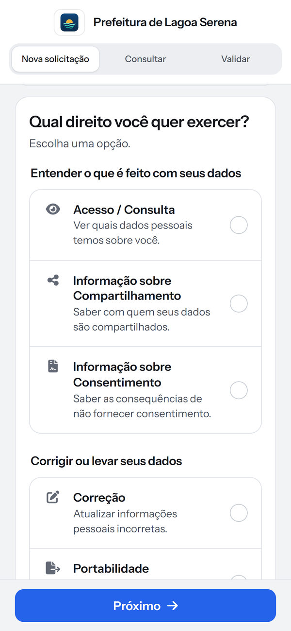 Escolha do direito, agrupado pelo que a pessoa quer fazer