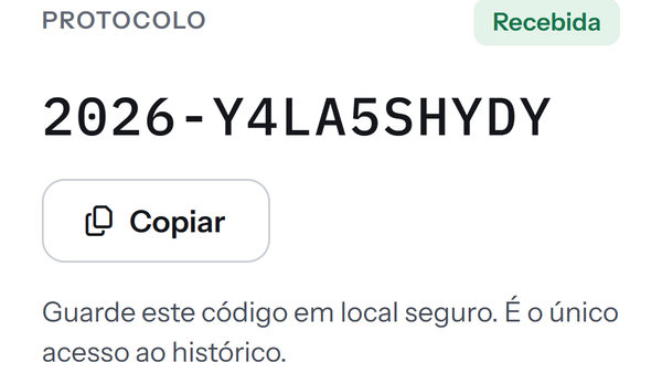 Protocolo gerado na hora, no celular
