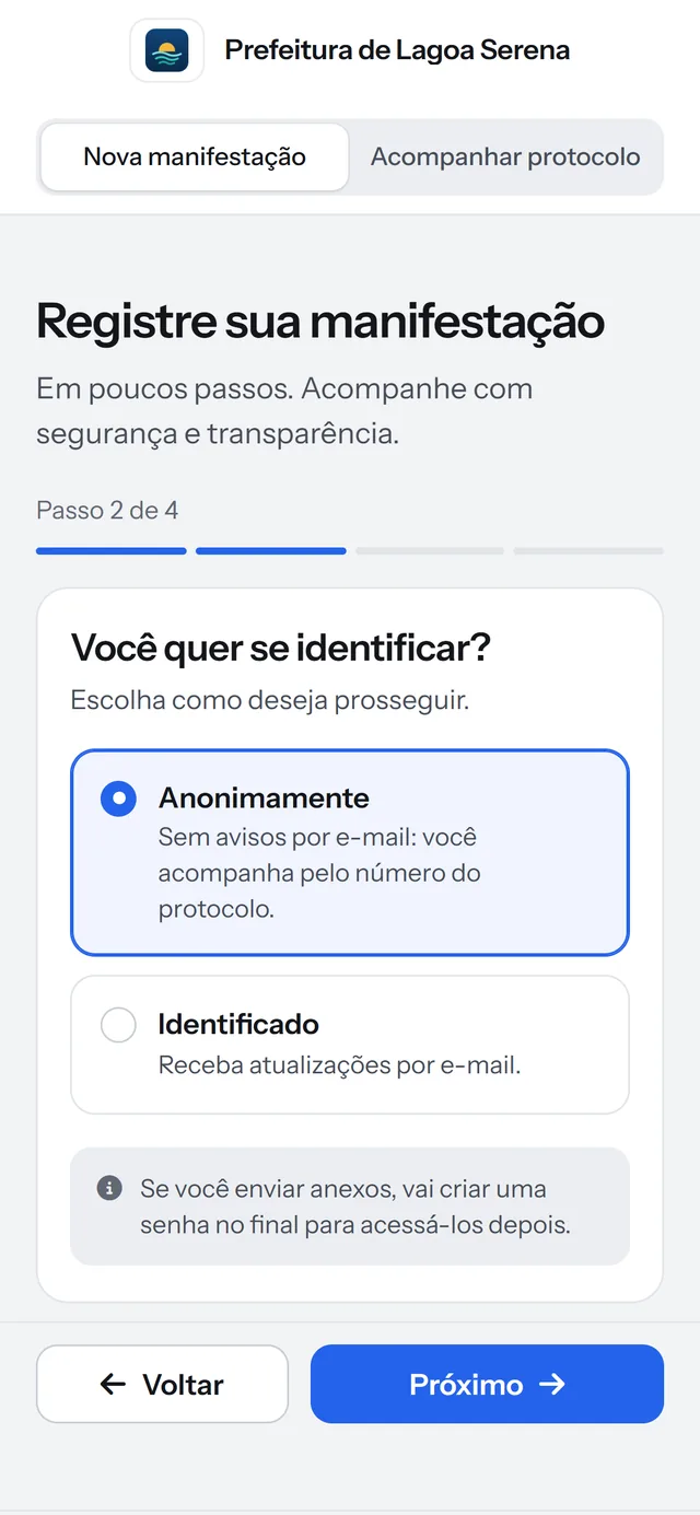 Quem denuncia escolhe entre anônimo e identificado